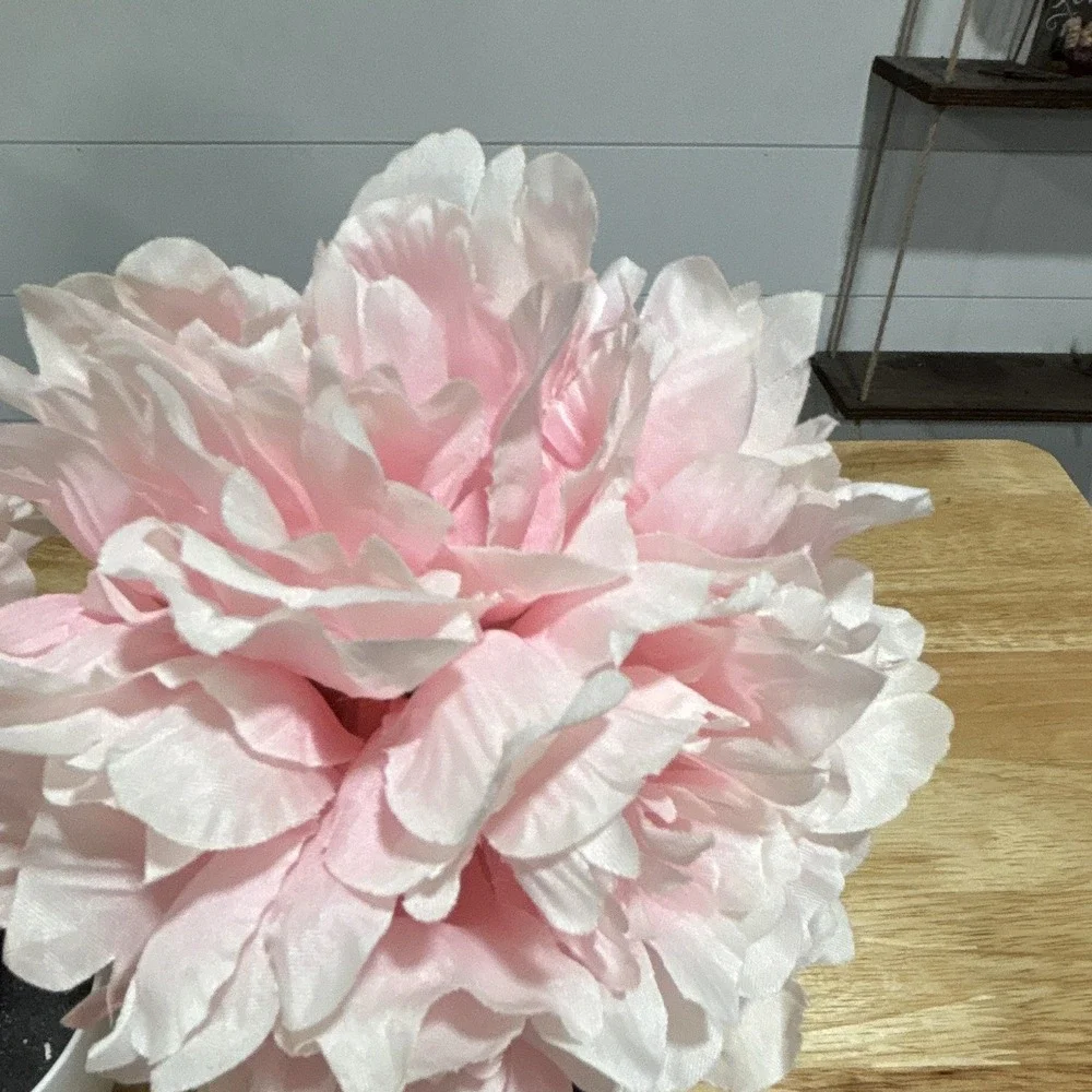 Set of 2 Pink & White Artificial Potted Tree Topiary Flowers w/ White Pots